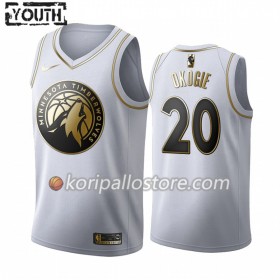 Minnesota Timberwolves Josh Okogie 20 Nike 2019-2020 Valkoinen Golden Edition Lasten Pelipaidat Swingman